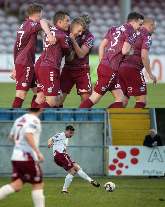 Members of the Galway United team wearing the TitanHQ branded kit including Marc Ludden who is also an Enterprise Account Manager with TitanHQ and has helped bring this sponsorship to fruition.